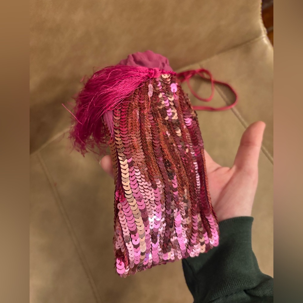 The Attico pink sequin drawstring shoulder drawstring bag small - Picture 8 of 8
